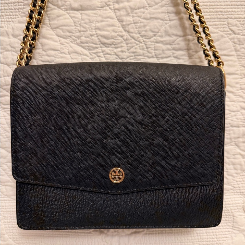 Tory Burch Black Leather Shoulder Bag
